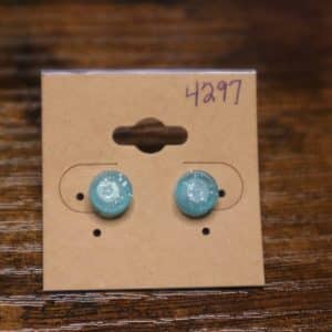 4297 - flat aqua sparkle round
