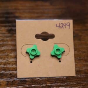 4299 - green flower single stud